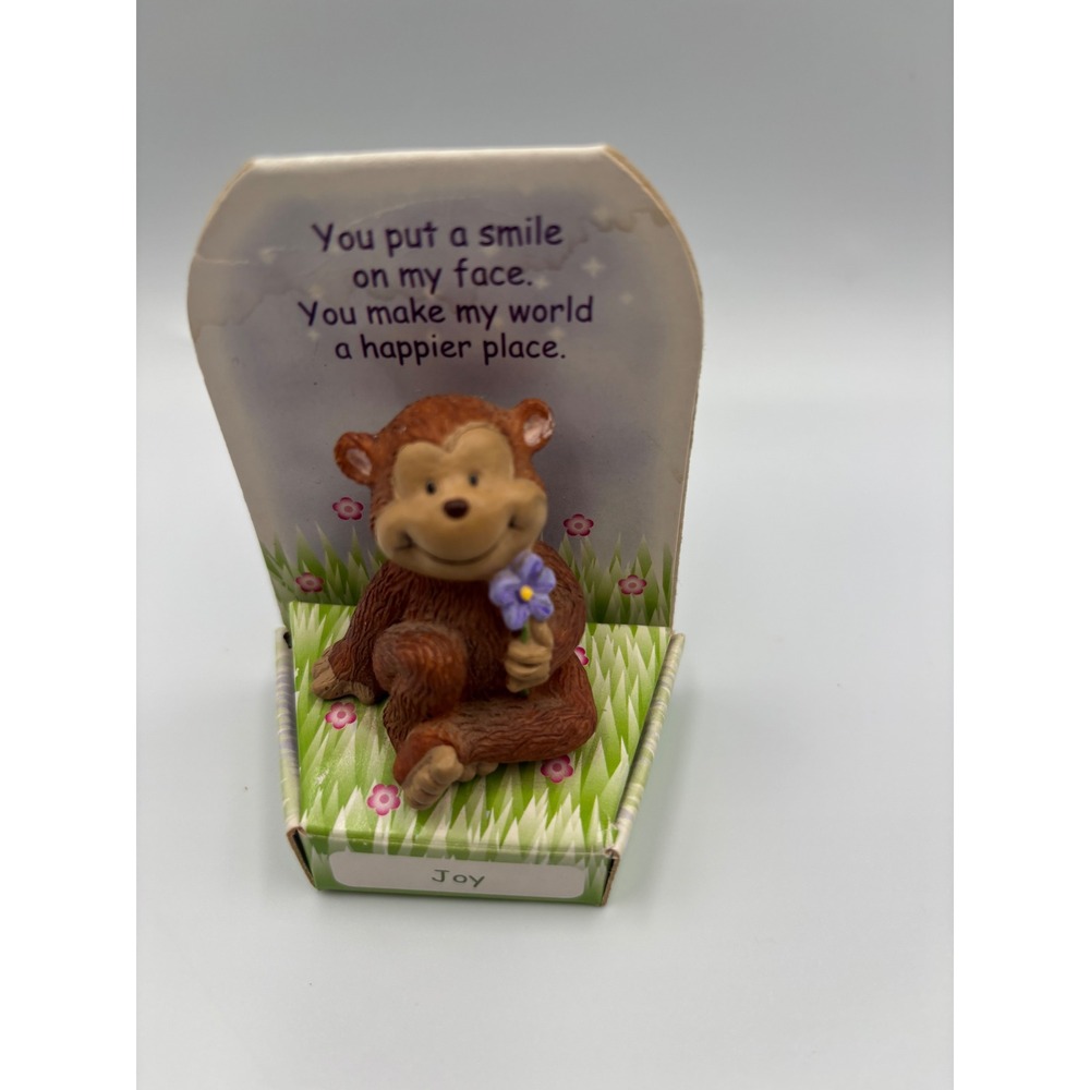 Russ Berrie I Believe in You Monkey Figurine Joy‎ Handpainted Miniature 100376